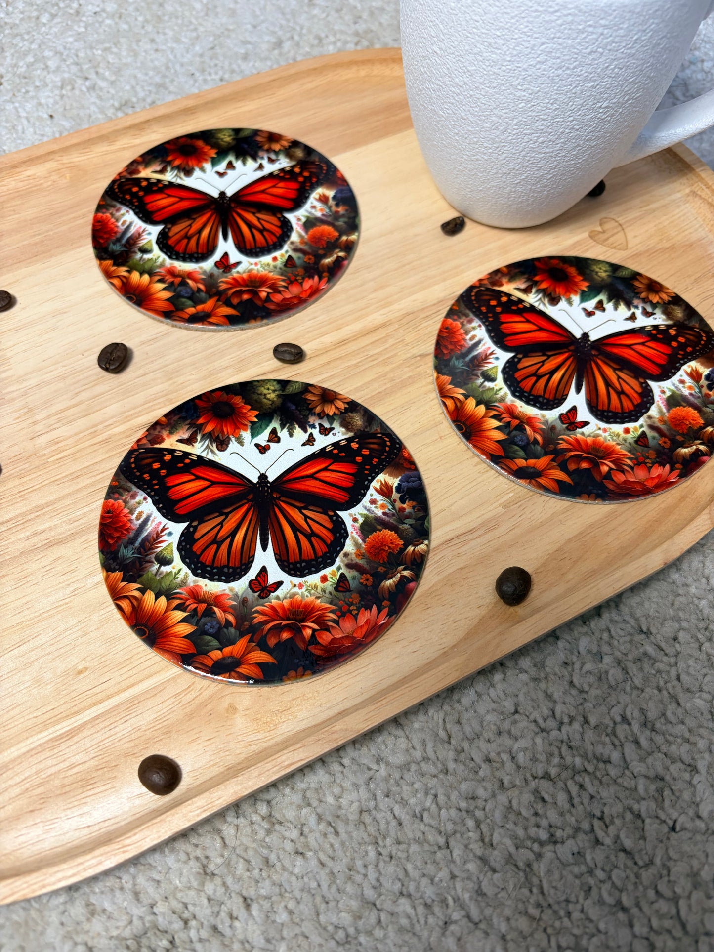 Onderzetters Butterfly bloom