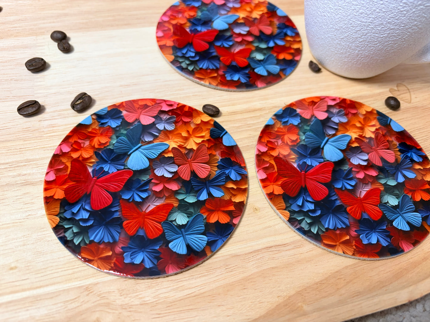 Onderzetters 3D vlinders