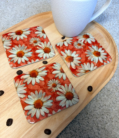 Onderzetters pink daisy