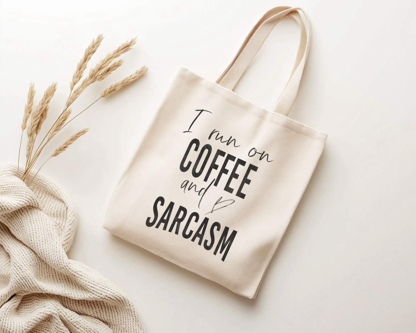 Coffee and sarcasm tote bag