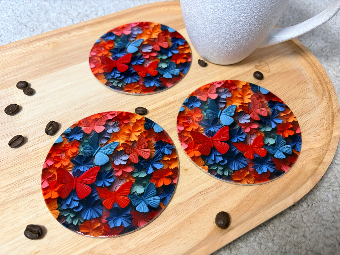 Onderzetters 3D vlinders