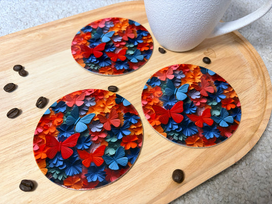 Onderzetters 3D vlinders