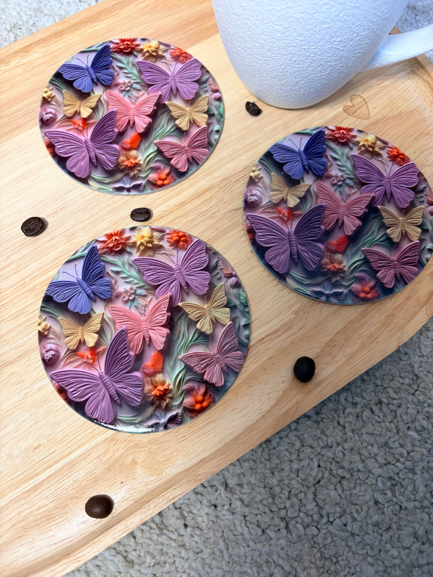 Onderzetters Pastel Butterfly