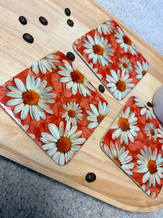 Onderzetters pink daisy