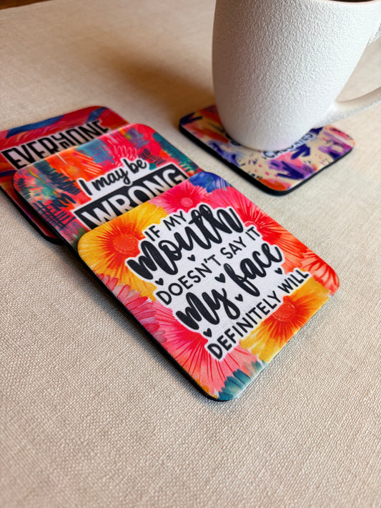 Sassy sarcasm onderzetter set