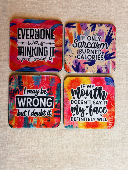 Sassy sarcasm onderzetter set