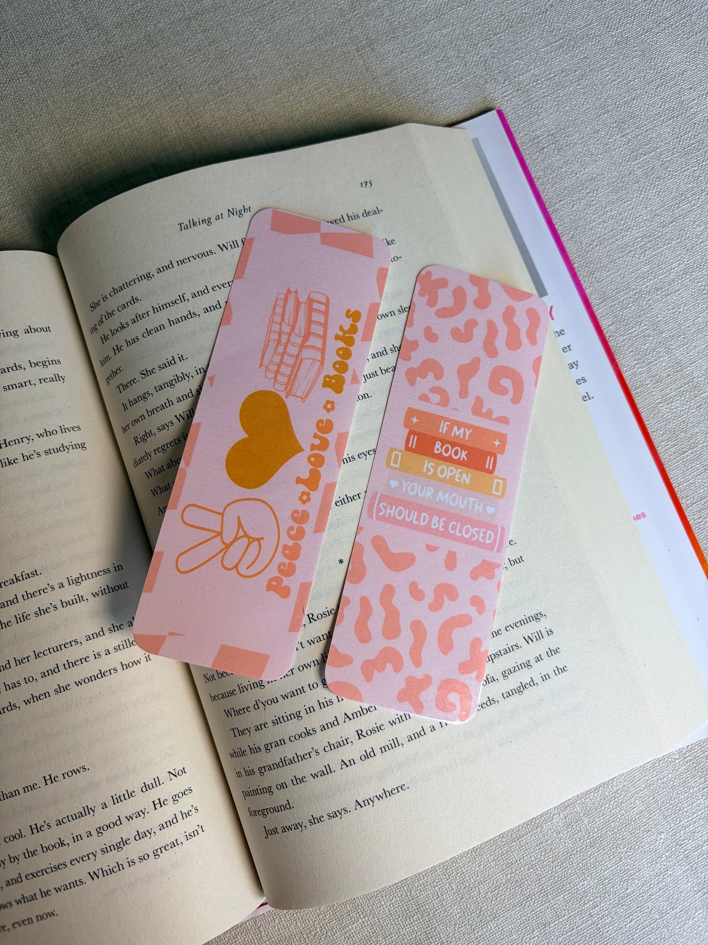 Peace love and books set